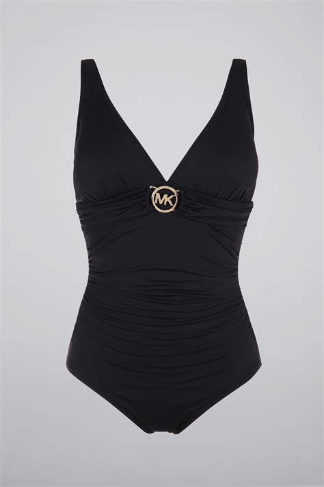 michael michael kors womens one-piece swimsuit w high leg ruffles|Michael Kors Women's Swimsuits .